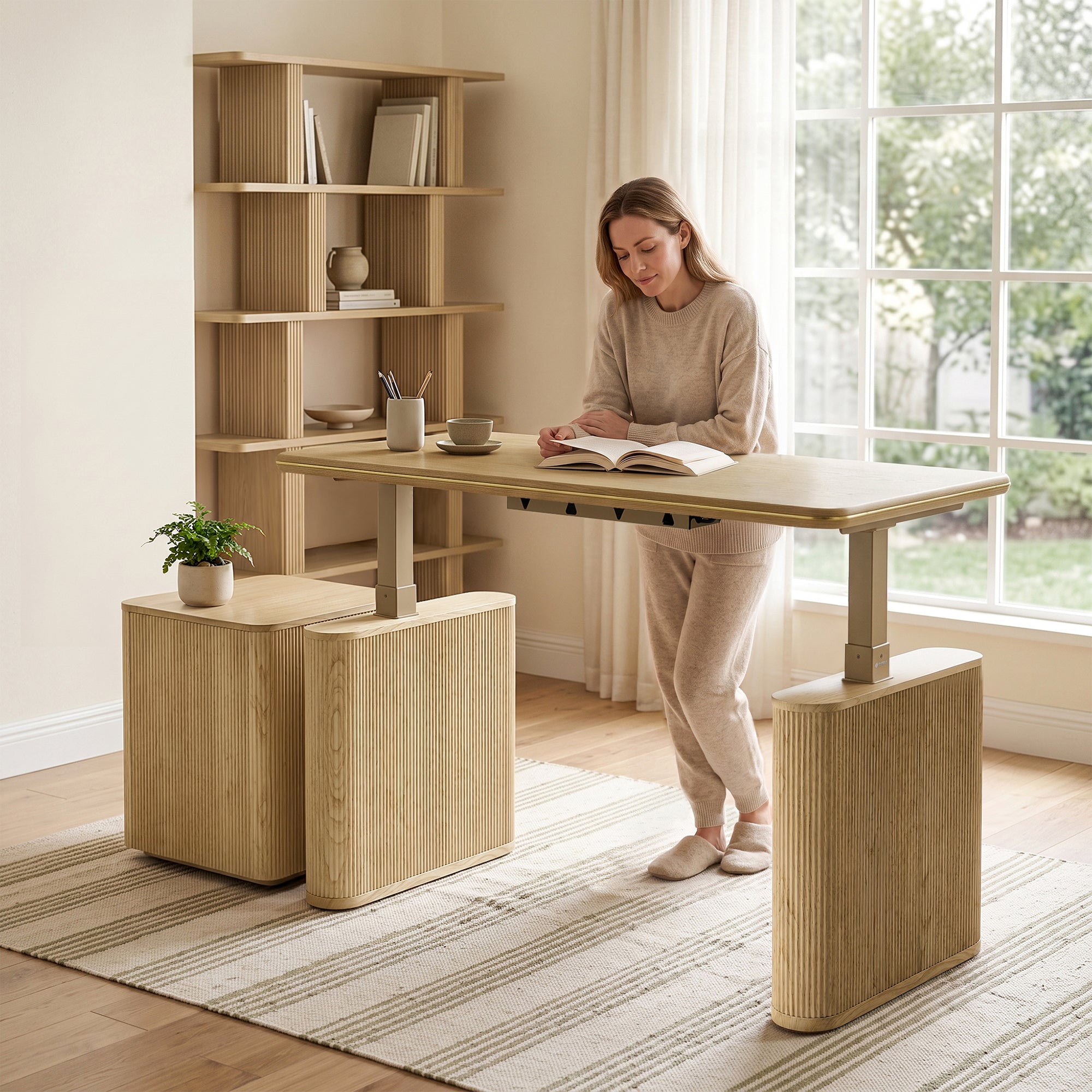 Aurelia, Fluted Standing Desk 60