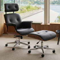 Mathias Leather Executive Chair with Ottoman