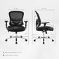 Eureka Ergonomic HOSS Big & Tall Heavy Duty Mesh Ergonomic Office Chair,Black Dimension