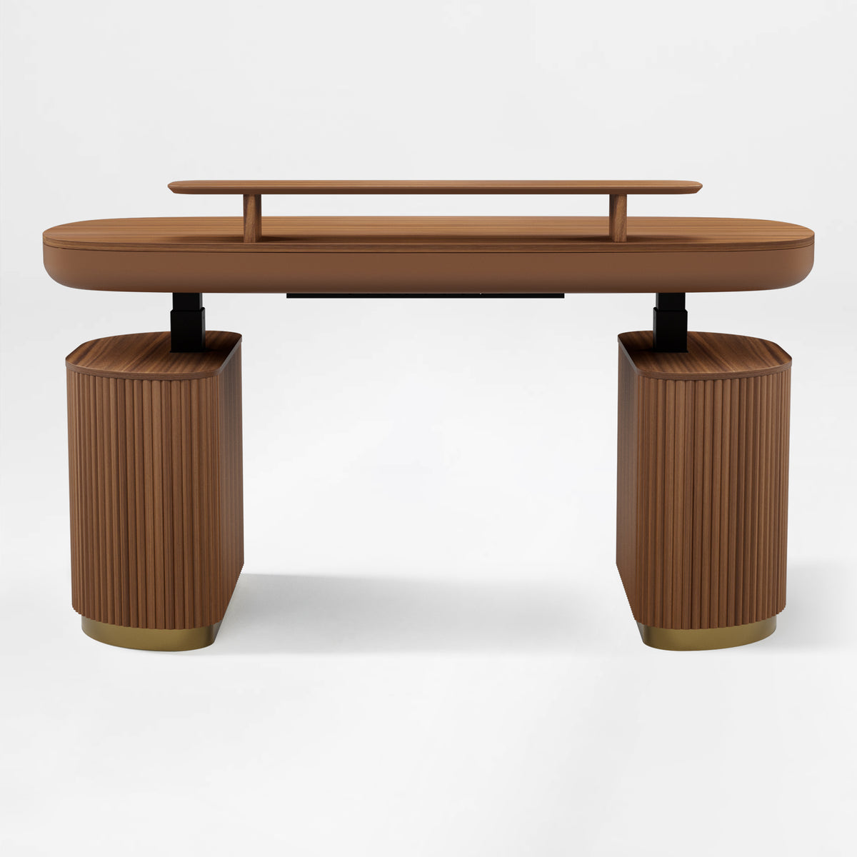 Eureka Ergonomic Opal Executive Office Desk walnut front view 