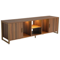 Sonoma 70 Tv Stand Media Console With Wood Grain Finish and Gold Accents.