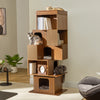 Pawlio, 72" Owner & Pet Shared Bookshelf Cat Tree - Walnut