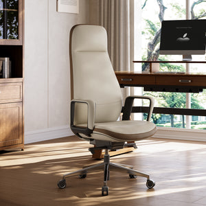 Eureka Ergonomic Alto Executive Office Chair in premium leather with ergonomic support