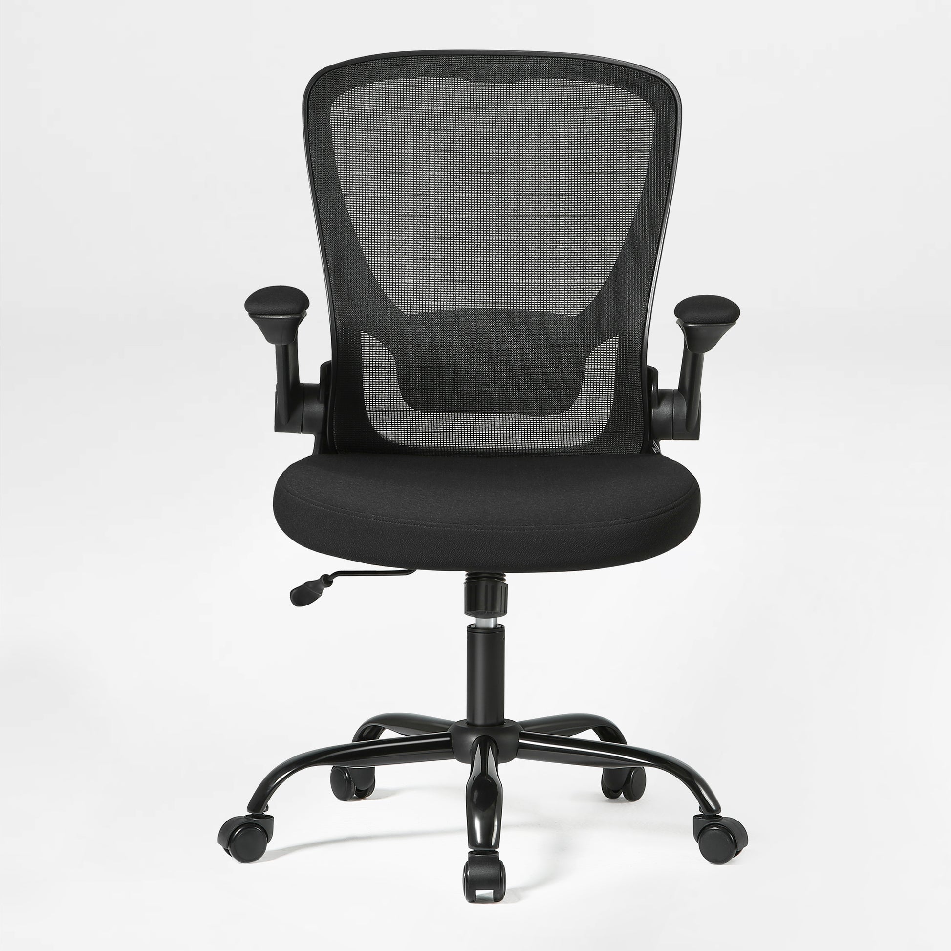 Onyx Ergonomic Office Chair With Black Mesh Back, Black Seat and Adjustable Armrests.