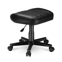 Eureka Ergonomic Black Footstool With Wheels, Height Adjustable for Ergonomic Office Comfort.
