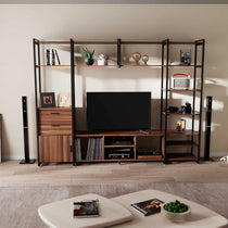 Sonoma Tv Stand With Shelves, Cabinet, and Drawers, Featuring a Modern Entertainment Center With Storage, Perfect for Home.