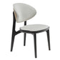 Modern Cane Back Dining Chairs Set of 2, Off-white