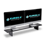 Carbon Fiber Dual Monitor Stand, Black-colored