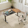 70x29 Unique Shape Office Standing Desk - Walnut