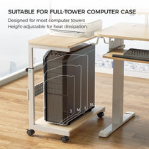 Eureka Ergonomic Mobile Cpu Cart for Full-Tower Computer Cases, Height Adjustable Design for Optimal Heat Dissipation.