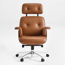 Mathias Leather Executive Chair with Ottoman