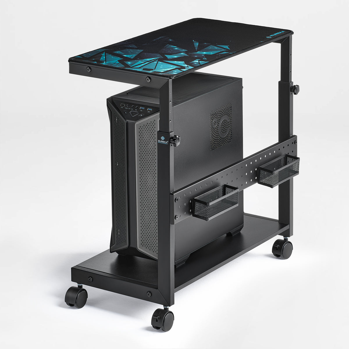 Computer Cpu Cart Eureka Ergonomic Computer Accessories PC Stand Rolling Cart with Wheel