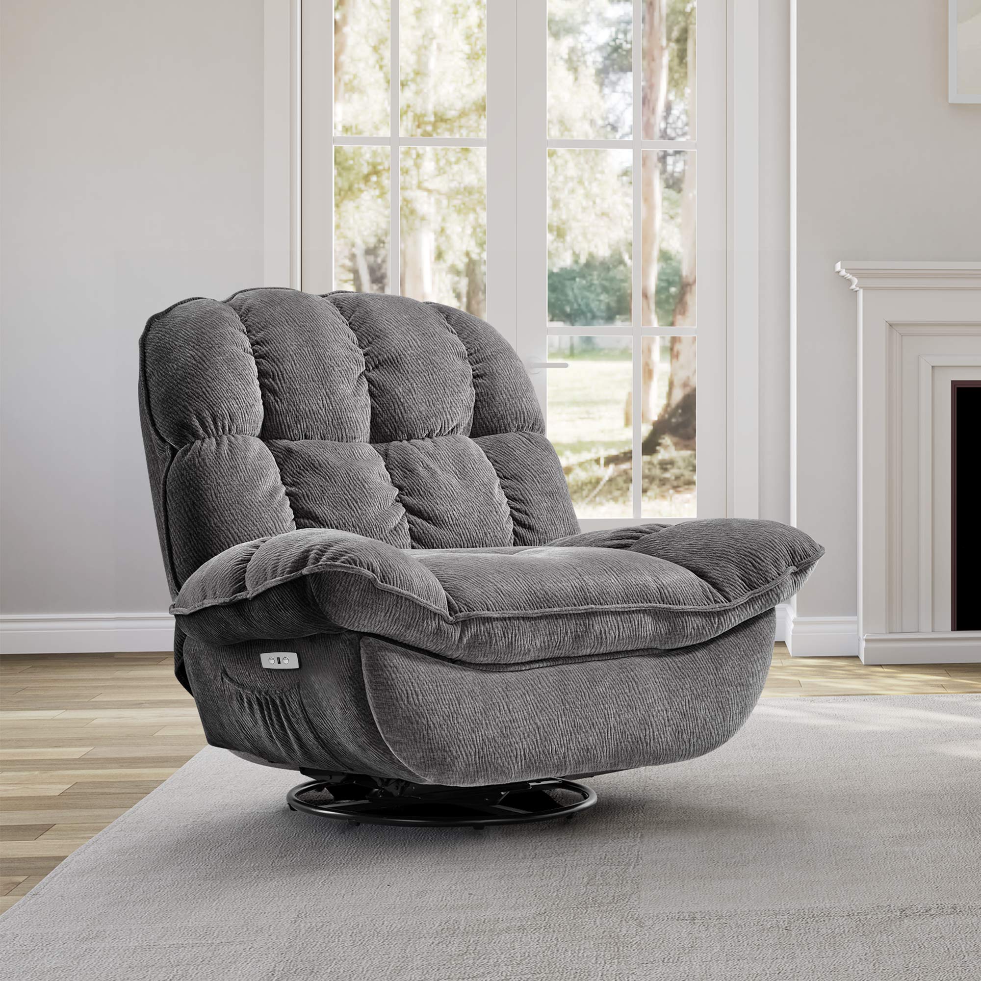 Eureka Electric Upholstered Recliner Chair Rocking Swivel with USB