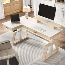 Ark Pro L-Shaped Standing Desk (Sintered Stone, 63"x23")