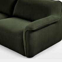 Vero Power Sleeper Sofa Detail in Olive Green Techno 3D Mesh Fabric, Modern Design.