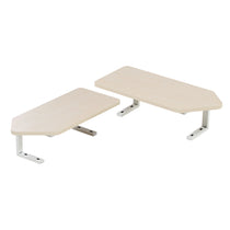 Eureka Ergonomic Convertible Desktop Shelves Set of 2, Light Wood Grain Finish, Maximizing Workspace.