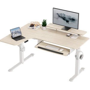 L-Shaped Standing Desk with Accessories Set (60"x23")