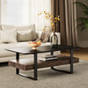CT15, 47" Sintered Stone Coffee Table with Storage - Black