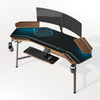 Aero, 72x23 Wing Shaped Studio Desk with Accessories Set - Walnut