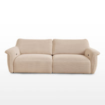 Vero Power Sleeper Sofa in Light Beige Techno 3D Mesh Fabric, Modern Design.
