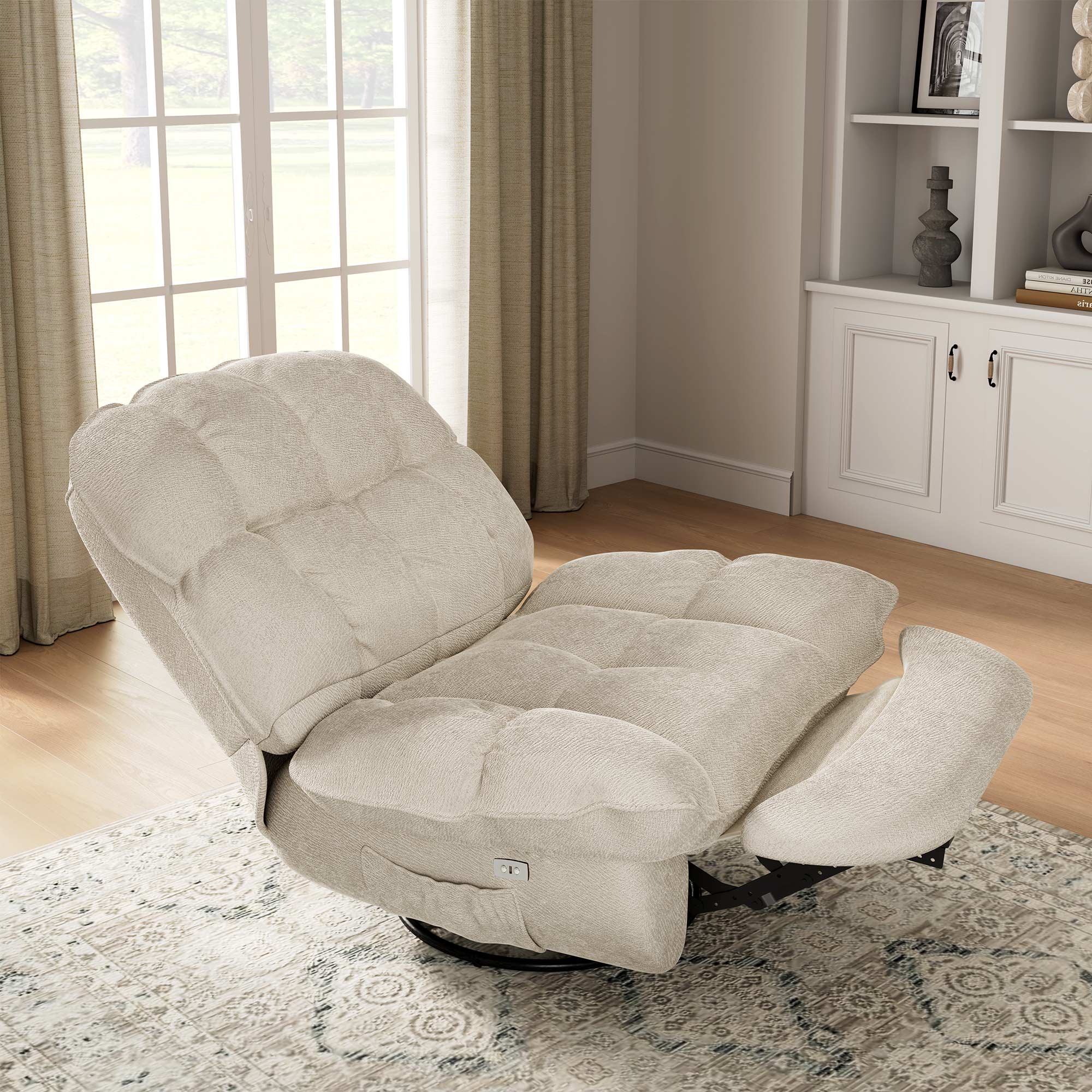 Eureka Ergonomic Electric Rocking Swivel Recliner with Storage Bag