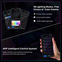 Eureka Ergonomic GTG-L60 Pro gaming desk app control: Customize 38 lighting modes with free color palette on smartphone.