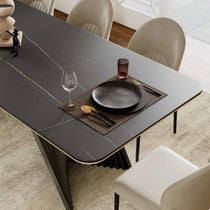 Eureka Ergonomic black dining table with beautiful tableware