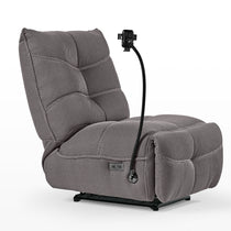 Linx Power Glider Recliner in Gray Techno 3D Fabric With Phone Holder, Ergonomic Design.
