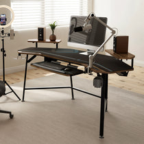 Eureka Ergonomic Aero Wing Studio Desk With Gaming Setup and Built-In Accessories.