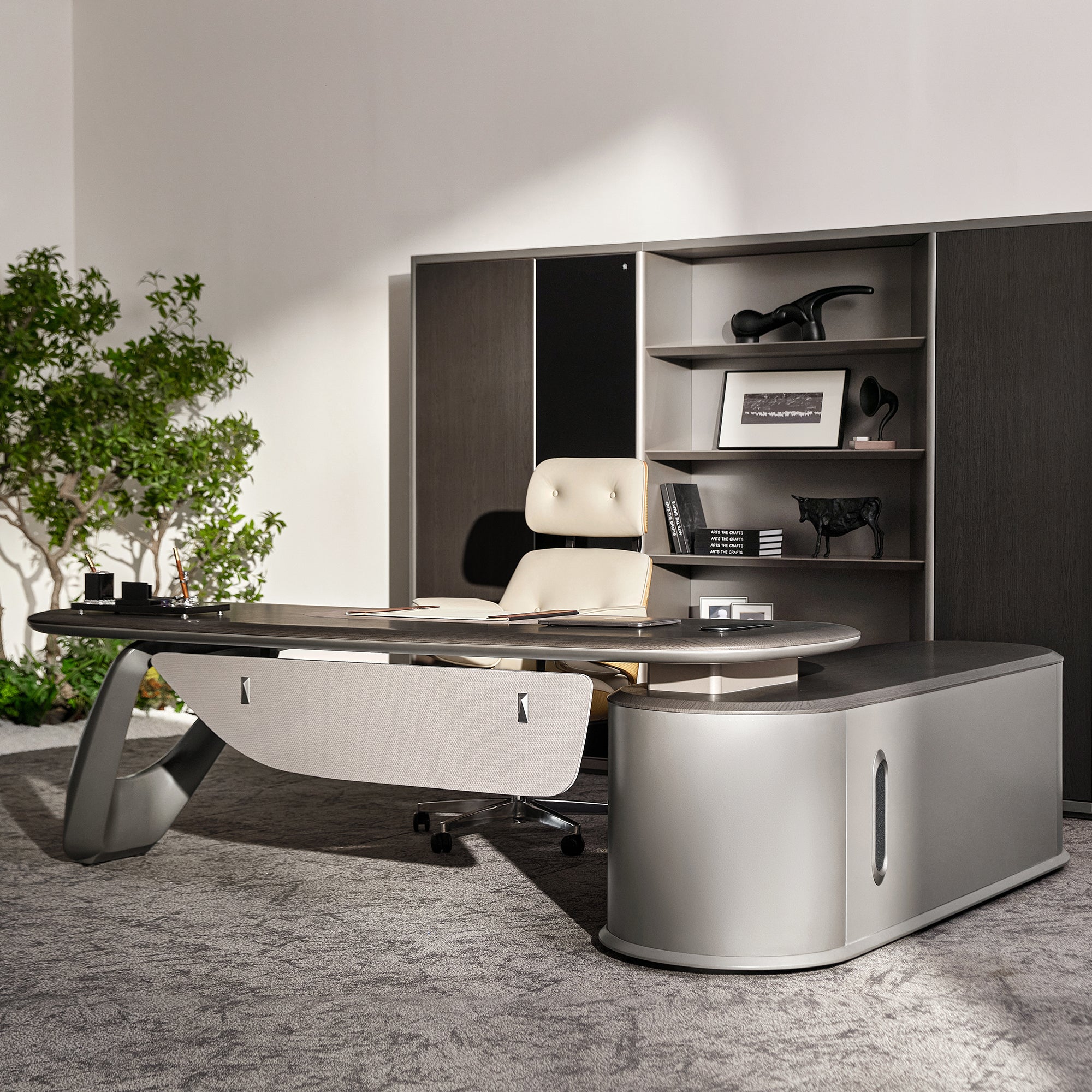 Zen Orion Executive Desk & Bookcase - Eureka Ergonomic