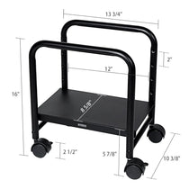 Eureka Ergonomic Black Adjustable Cpu Stand With Caster Wheels and Dimensions for Easy Movement. Black Cpu Tower Stand.