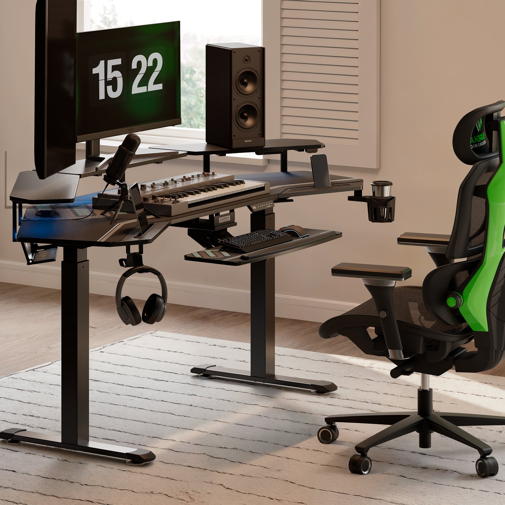 Eureka Ergonomic 72'' Wing shape Standing Desk with Accessories Set