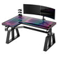GTG-L60 PRO, L-Shaped Glass Desktop Gaming Standing Desk, Black-colored, Left Sided, RGB Light Up Gaming Desk, Glass Top, Product Photo