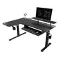 Eureka Ergonomic Black L shaped Stanidng Desk, 60'' Desktop and with all accessories setup.
