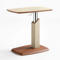 Height-Adjustable Saddle Leather C-Shaped Side Table
