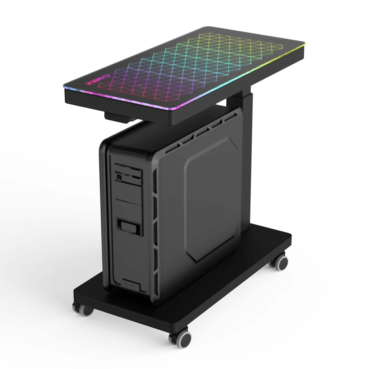 Computer Cpu Cart Computer Accessories PC Stand Rolling Cart with Wheels and Mouse Pad