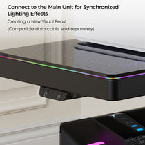 Height-Adjustable Illuminated Panel Cpu Cart With Synchronized Lighting Effects for Modern Workspace; Black Design.