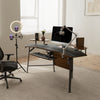 Aero, 72x23 Wing Shaped Studio Desk with Accessories Set - Walnut