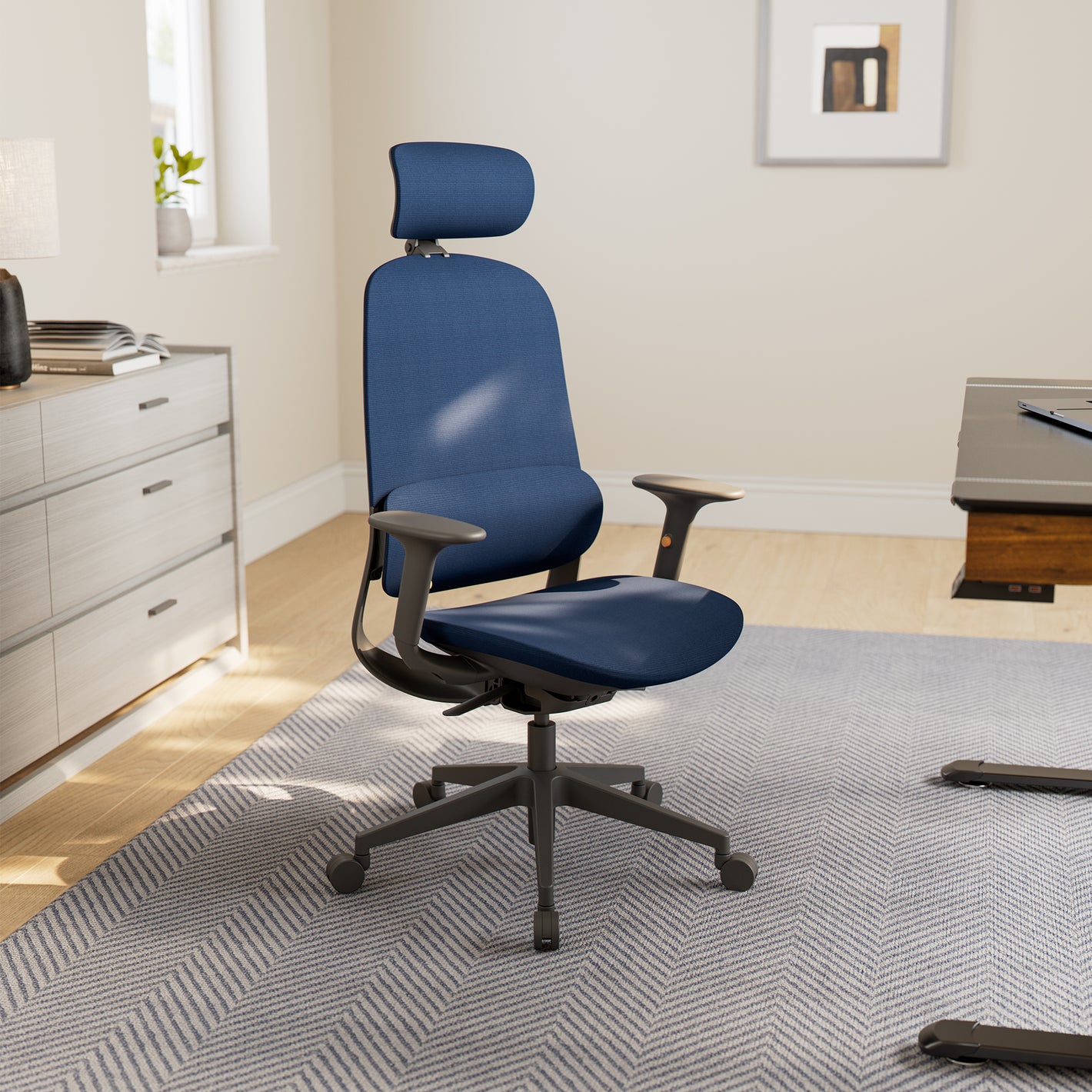 Blue,Eureka Ergonomic Mesh Blue Lumbar Support Tall High Back Office Chair