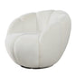 Adele, Upholstered Swivel Chair, White Imitated Polar Bear Fabric