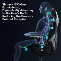 Eureka Ergonomic Typhon Hybrid Gaming Chair With Six-Axis Biomass Exoskeleton for Ergonomic Support.