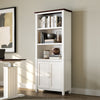 Ark ES, 77'' Display Bookshelf with Storage Cabinet, White - White