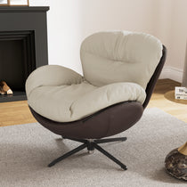 Alexia Comfy Swivel Lounge Chair in Gray With Ergonomic Design and 360 Swivel Base.