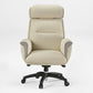 Royal Microfiber Leather Executive Office Chair in Cream With Ergonomic Design, High Back and Headrest.