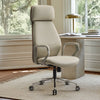 Aric, Faux Leather Executive Office Chair - Off-White