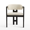 Elle Boucle Dining Chairs Set of 2, Walnut/Black - Black