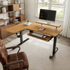 L-Shaped Standing Desk with Accessories Set (60"x23") - Dark Rubberwood