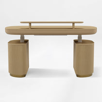 Eureka Ergonomic Opal Executive Office Desk Oak front view