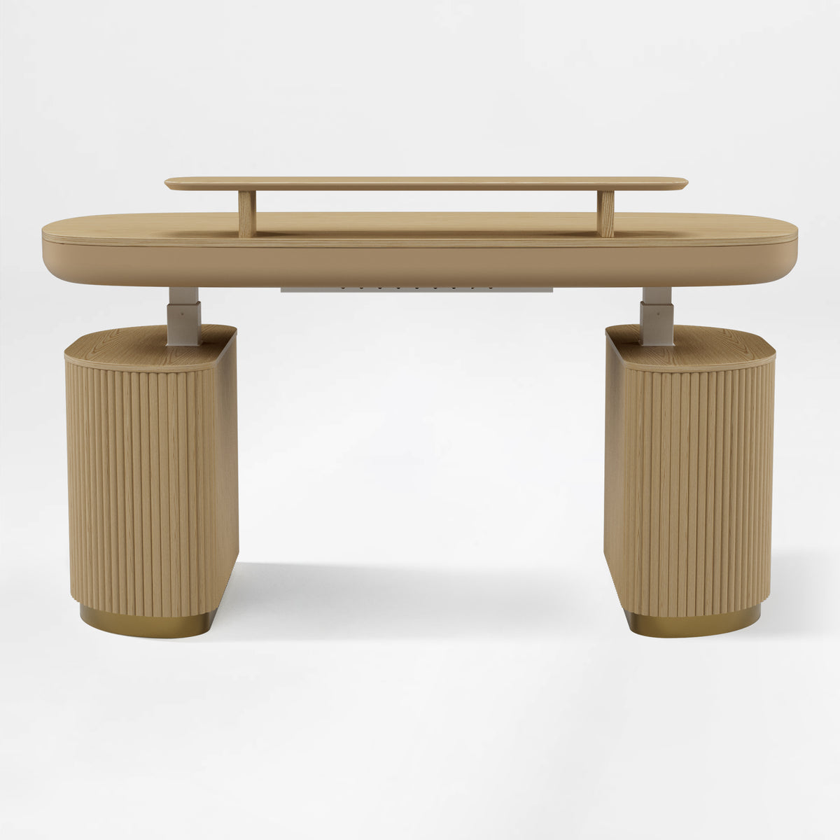 Eureka Ergonomic Opal Executive Office Desk Oak front view