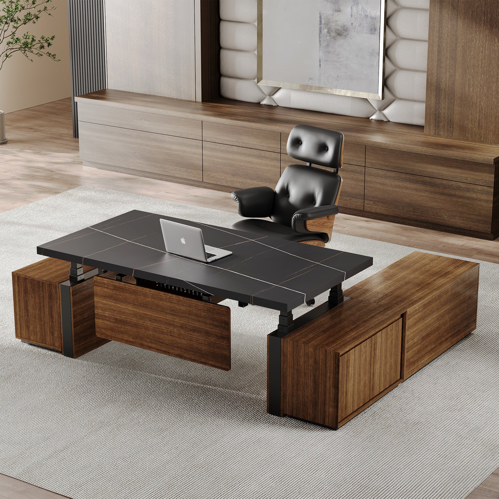 Eureka Ergonomic 87 inches Luxurious Standing Desk with Side Cabinets